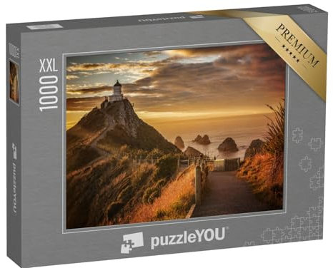 Puzzle 1000 Teile XXL „EIN stimmungsvoller Sonnenaufgang am Nugget Point in Otago, Neuseeland“ – aus der Puzzle-Kollektion Neuseeland