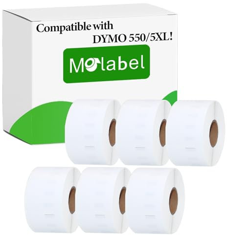 Molabel Großes Adressetikett - 6 Rollen für Dymo S0722400 99012-36mm x 89mm Kompatibel mit Dymo LabelWriter 550 Druckern - 260 Etiketten pro Rolle
