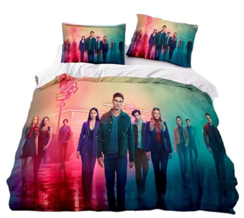 KnorRs Anime Bettwäsche-Sets 135x200 cm Mit Kissenbezüge 80x80, 3D Mikrofaser Duvet Cover Bedding Jungen 2teilig Mit Reißverschluss (A1,135x200cm + 75x50 cm)