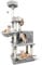 Nobleza Cat Tree 148cm, Árbol Rascador para Gatos Altura, Rascador para Gatos Grandes de Varias Capas, Nido Colgante para Gatos, 9 Postes de Sisal, Pelotas de Felpa, Gris