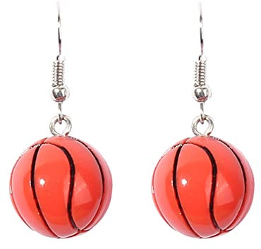 Generic Mode Persönlichkeit Basketball Anhänger Ohrringe Einfache Harz Geometrische Ohrringe Emaille Herz Ohrring CnQ584 (Orange, One Size)