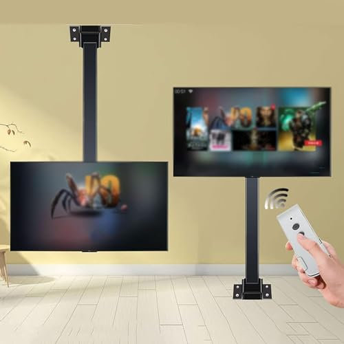QICBYING Supporto da Soffitto per TV - Supporto TV da Pavimento, per TV da 32 A 75, Supporta La Spaziatura dei Fori Entro 600 * 400 Mm, con Telecomando E Impostazione della Memoria
