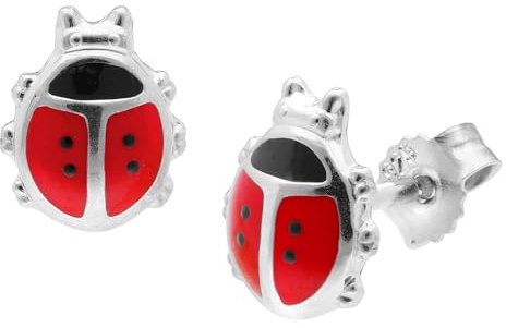 trendor Kinder-Ohrringe Käfer Silber 925 Ohrstecker zauberhafter Ohrschmuck für Mädchen, elegante Geschenkidee, 68345