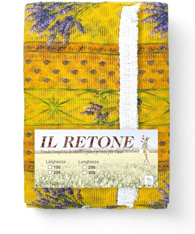 Tex family Zanzariera finestra a tenda da esterno Retone, tenda zanzariera porta finestra con anelli da giardino, colore Lavanda Provenzale - Cm. 150 x 250