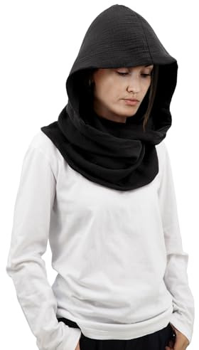 Women Men Fashion Pullover Scarf Hooded Scarf | Multifunctional Medieval Linen Cotton Cowl Hood Vintage Goth Cape Costume