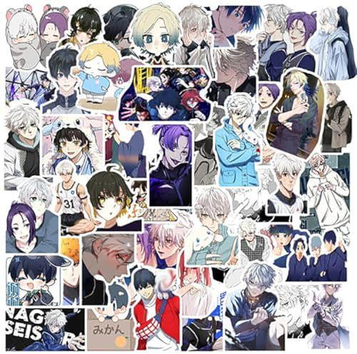 Blue Locks Aufkleber, 50 Pcs Blue Locks Figur Vinyl Wasserdichte DIY Stickers Für Party, Wasserflasche Scrapbook Laptop Skateboard Computer Für Teens Studenten