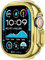 VeveXiao Funda resistente de metal 2 en 1 para Apple Watch Ultra de 49 mm, cubierta protectora de aluminio a prueba de golpes (dorado)