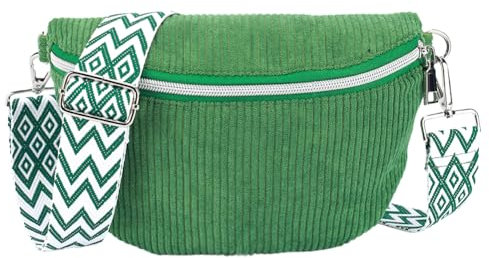 WMFASBAG Sac à bandoulière pour homme et femme avec large sangle réglable, sac de poitrine en velours côtelé avec fermeture éclair, sac banane pour, entraînement