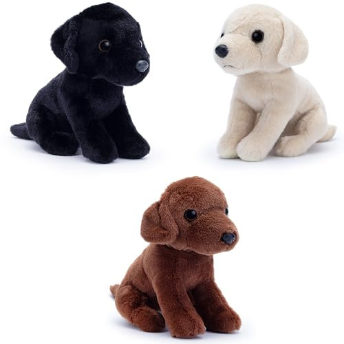 Zappi Co Labrador Triple Set Plüsch 15cm - Set enthält weißen Labrador + schwarzen Labrador + braunen Labrador Plüschhund