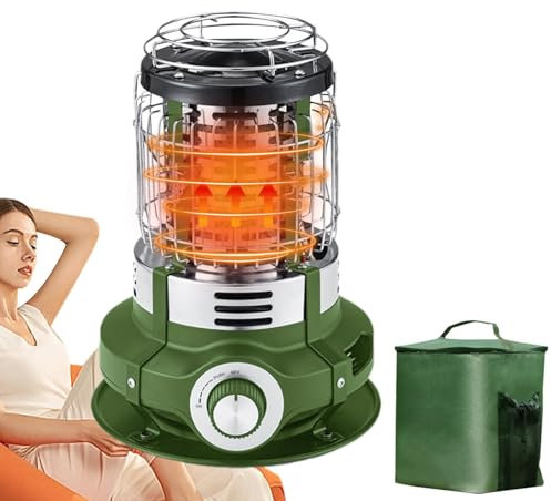Riscaldatori esterni per terrazze, riscaldatori per terrazze, riscaldatori per esterni, riscaldatori per garage – 1500 W, riscaldatore per portatile con protezione antiribaltamento per campeggio