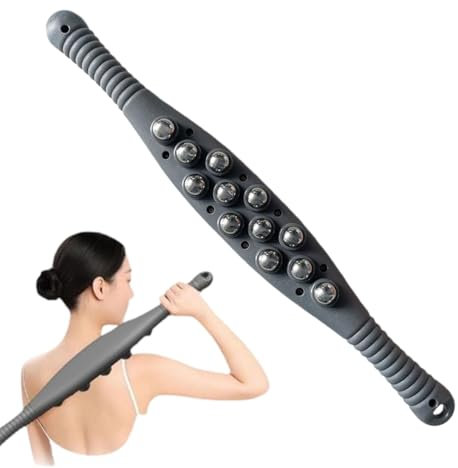 Bâton de massage à rouleaux, rouleau de massage pour les jambes - Bâton de rouleau de massage des jambes,Barre roulante à poignée humanisée pour mollets, cuisses, abdomen, épaules et dos.