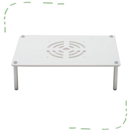 IMUNKT Ripiano per Router WiFi in Acrilico, Supporto Multimediale AV da Tavolo, Rack per Componenti Audio Video per Router, Modem, Amplificatore, Dvd, TV Box(White,1-Tier)