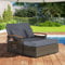 GIANTEX Rattan Lounge Möbel Outdoor, Gartenlounge 2 Sitzer mit Liegefunktion, Balkon Lounge Set Gartensofa mit Hocker, Doppelliege 2 Personen, Garten Lounge Platzsparend mit Stauraum, Outdoor Sofa