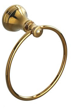 WPHH Badezimmer Hardware Zubehör Set Luxuriöses Gold, Toilettenpapierhalter Aus Messing, Robe Haken Und Handtuchring, Wandmontage Handtuchstangen-Set Für Badezimmer, Küche Und Hotel,Towel Ring