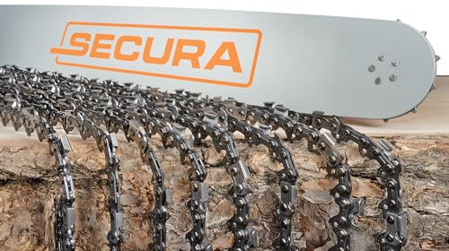 SECURA 8x Sägekette +Schwert 3/8 1,1mm 52 35cm HM kompatibel mit Makita DUC353 DUC353Z