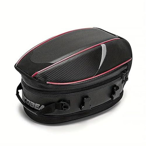 QQLADY Hecktasche Motorrad für BMW G 310 GS 2017-2024, Motorrad Rücksitztasche, Wasserdicht Erweiterbar Sozius Gepäcktasche, Große Kapazität Motorrad Hecktasche Zubehör,A Black+Red