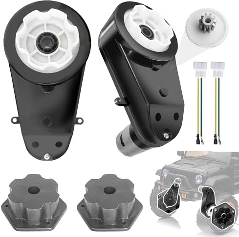 POLYNX 2 STÜCK Hochgeschwindigkeits-24-V-RS555-40000-U/min-schnelles Stahlgetriebe-Motorgetriebe für Auto-Upgrade, 18-V-24-V-Kinder-Elektroauto-Umbausatz für Reifen-Upgrade, kostenloser Koppler