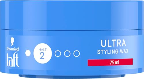 Taft Styling Wax Ultra mit Haltegrad 4 (75 ml) für bis zu 48 h Power-Halt | Strukturiert wie ein Haarwachs und hält wie ein Haargel, ohne zu verkleben, sanft zu Haar & Kopfhaut,