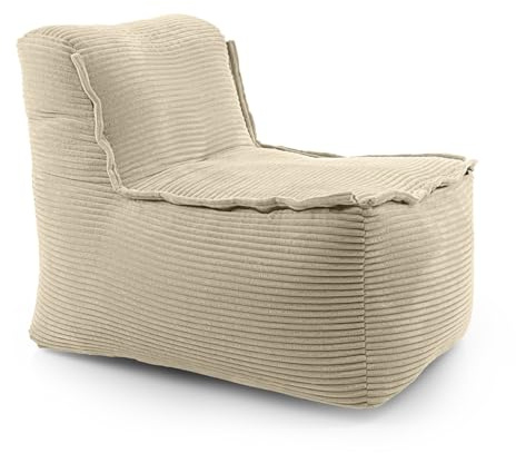 LUMALAND Modular Sitzsack Mitte Cord 200 L für Modulares Sofa | ideales Match mit Sessel & Pouf | EPS Perlen Bean Bag mit Füllung | Indoor Lounge Sitzkissen waschbar für Wohnzimmer, Schlafzimmer & Co.