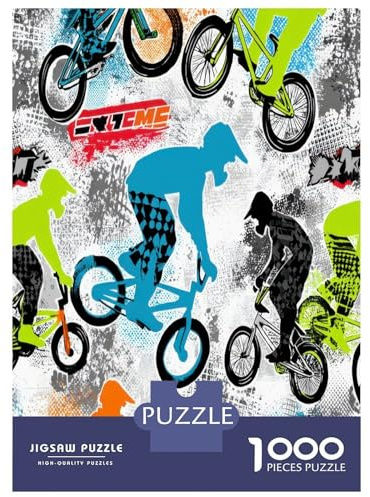 BMX Cycling Graffiti Style 1000 Piece Jigsaw Puzzle for Adults Puzzle Game for Family Relaxation Focus 38x26cm/1000pcs