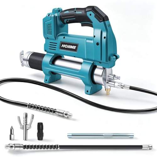 HOIIME Akku-Fettpresse für Mak-ita 18V Akku, elektrische Fettpresse mit 30cm 90cm Hochdruckschlauch, 12000 PSI Druck, perfekt für LKWs, Bauernhöfe, BAU und DIY (ohne Akku)