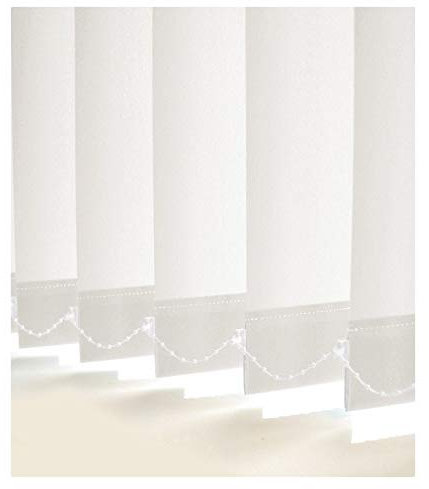 SOMERTON PLAIN WHITE MADE TO MEASURE VERTICAL BLIND REPLACEMENT SLATS 89mm (3.5) WIDE FREE WEIGHTS & CHAIN INCLUDED