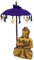 GURU SHOP Zeremonienschirm, Asiatischer Dekoschirm - Mittel/Violett, 87x50x50 cm, Zier- & Sonnenschirme