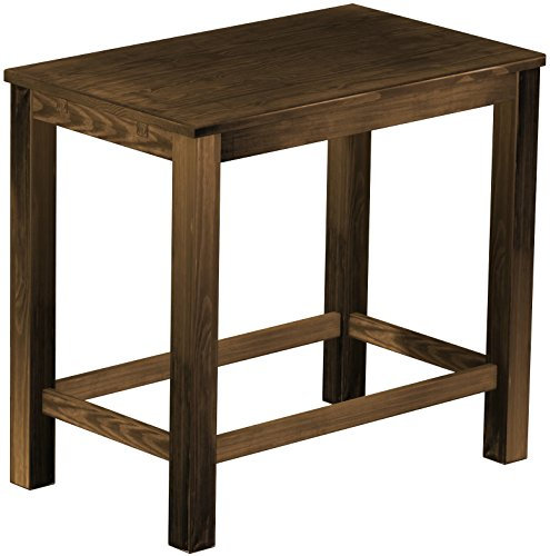 Hochtisch Rio Classico 120x73 cm Eiche antik mit Fußleisten Bartisch Holz Tisch Pinie Massivholz Stehtisch Bistrotisch Tresen Bar Thekentisch Echtholz Größe und Farbe wählbar Brasilmöbel