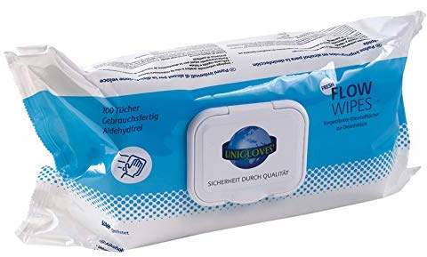2er Pack Unigloves FLOW WIPES fresh Reinigungs - Hygienetücher - Desinfektion 2 x 100er Packung
