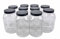 Truenova 10 x 995ml Square Plastic Storage Jars Kitchen/Garage Organisation & Silver Lids