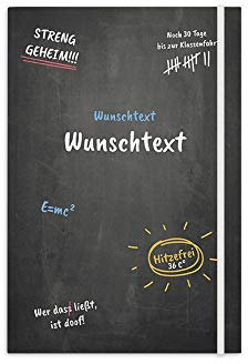 printplanet® - Notizbuch mit Name oder Text selbst gestalten - A5 Tagebuch personalisieren und bedrucken - Motiv: Schultafel