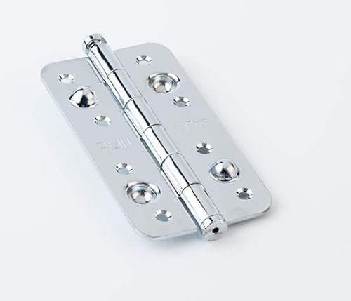 Bisagra de seguridad, medidas 150X80X3MM acabado en cromo brillo, Cantos Redondos, con Remate plano, bisagra portón puerta de Madera desmontable, anti palanca
