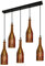 LEDSone Pendant Light Fixture Five Head Yellow Coloured Glass Bottle Mini Pendant Lighting for Cafe Restaurant