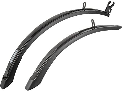 M-Wave Unisex-Adult MUD MAX F+R ADJ S Schutzblech-Set für 20-24, Schwarz