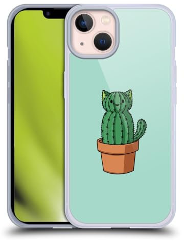 Head Case Designs Officially Licensed Beth Wilson Cactus Doodlecats Gel Case [Military Grade Protection] Compatible with Apple iPhone 13 and Compatible with MagSafe