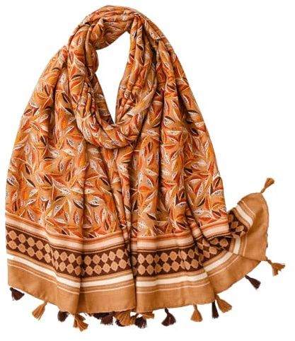 FAIRYGATE Scarf for Women UK Ladies Scarves Lightweight Clearance Scarfs Oversized Shawl with Tassel 66006
