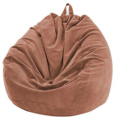 XIXIMAON Sitzsack Bezug ohne Füllung Sitzsack Abdeckung Bezug Einfarbig Sitzsack Hülle mit Reißverschluss für Kinder und Erwachsene Sitzsackhüllen Abnehmbarer (Braun, L)