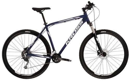 KROSS Hexagon 8.0 Mountainbike S Rahmen 29 Zoll Räder Scheibenbremse, Shimano 24 Gang-Schaltung Hardtail Fahrrad Schwarz Grau Weiß, Extra breit