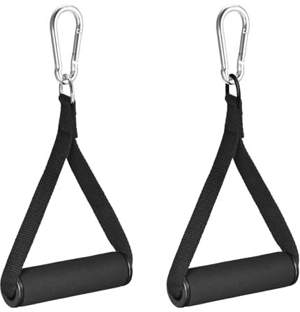 sourcing map Resistance Band Exercise Pull Handles, Foam Handle Grips with Large Clips for Cable Machine 1 Set