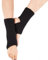 JK Home 22 cm gestrickte Yoga-Beinstulpen für Damen, weiche Strick-Häkel-Yoga-Socken, dicke Stiefelbündchen, Topper, Socken, Damengamaschen für Tanz oder Ballett, 22 cm lang, schwarz, One size