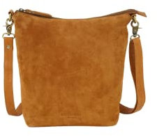 Holzrichter BERLIN Hobo Umhängetasche No 2-3 (M) karamell - feminine Schultertasche, Shopper, handgefertigt aus Premium-Veloursleder
