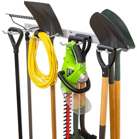 StoreYourBoard Bedrock Tool Garage Garden Tool Organizer Wall Mount, Garage Organization and Storage, Shovel & Rake Hangers Yard Tool Rack, Industrial Steel Holds 250 Pounds