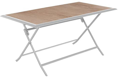 Hespéride - Table de Jardin Pliante Rectangulaire Azua Blanc - 6 Places - Aluminium Traité Epoxy Antirouille