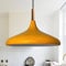 bamyum Champion Hängelampe Küche aus Holz und Metall 35 cm, Pendelleuchte Esstisch, Hängelampe Wohnzimmer, Küchenlampe Hängend, Deckenlampe Kinderzimmer E27, Pendelleuchte Dunkelgelb für Schlafzimmer