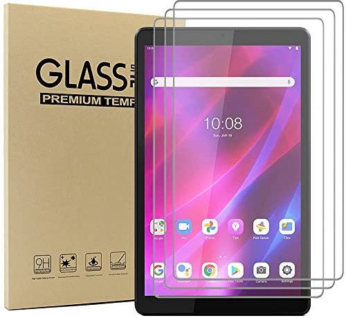 Acadeny(3 Paquete Cristal Templado Protector Pantalla para Lenovo Tab M8 (3rd Gen) 8'' '' Tablet, Dureza 9H, Anti-arañazos, Anti-aceite, Anti-burbujas, borde redondo 2.5D, transparente
