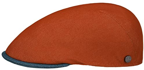 LIERYS Twotone Summer II Flatcap Schiebermütze Baumwollmix Herren Made in Italy Frühjahr Sommer Cap mit Stretchfutterband orange S (54-55 cm)