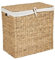 Panier en Jacinthe d'Eau Ton Naturel Fait Main avec Couvercle Corbeille Linge Langson