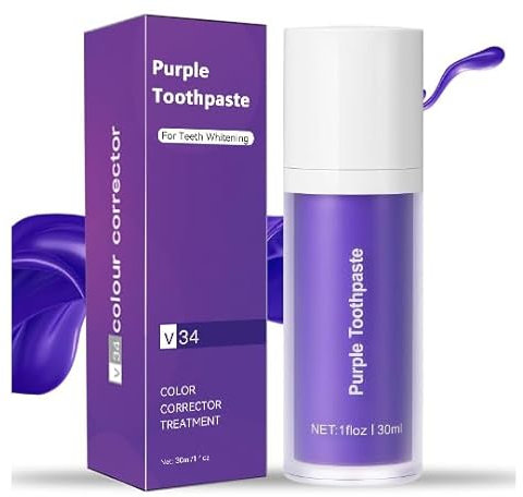 Viyol Dentifricio sbiancante per denti viola, correttore di colore, formula avanzata Pap, 30 g