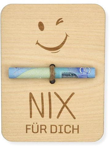 ZUKLA kleine Verpackung für Geldgeschenke 12 x 9 cm - Nix Geschenk - Geldgeschenk Verpackung Holz - Handmade - Geschenkgutschein