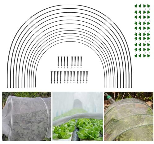 Qutalmi per Tunnel Orto, Cerchi da Giardino per Serra, Telaio di Supporto per Tunnel per Case da Giardinaggio, Strutture per Serre A Tunnel, per Serra, Kit per Serra con Cerchio Fai-da-Te